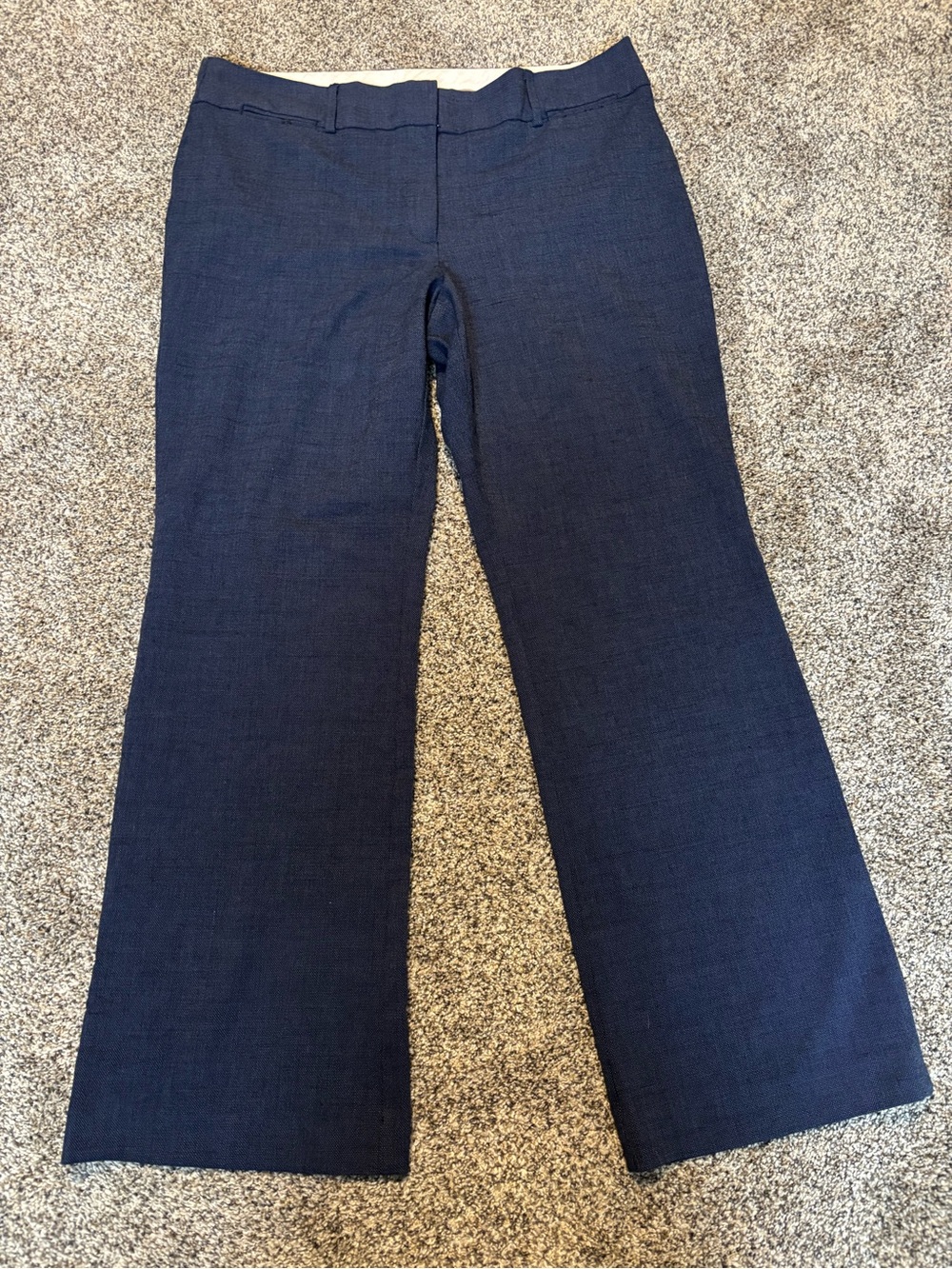 LOFT Navy Flare Wide-Leg Dress Pants